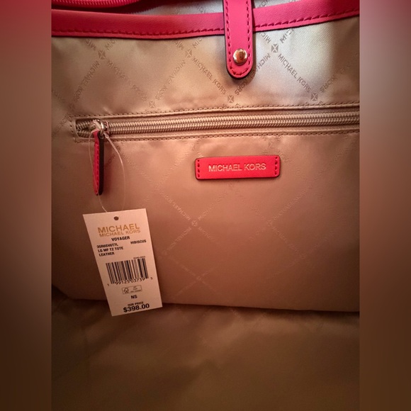 Michael Kors Voyager LG Multifunction Tote Shoulder Bag Hibiscus - Picture 12 of 14